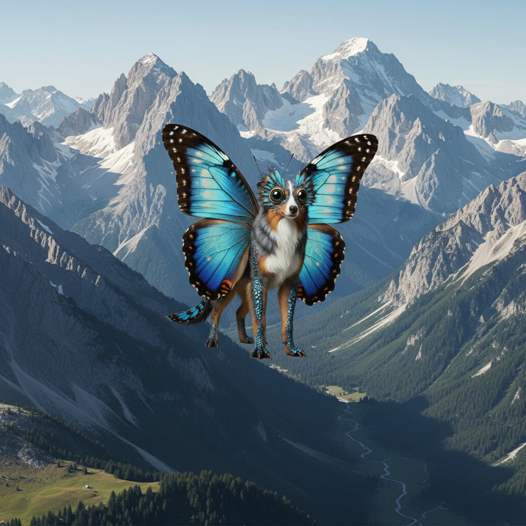 Blue Merle Butterfly — Mountain Peaks