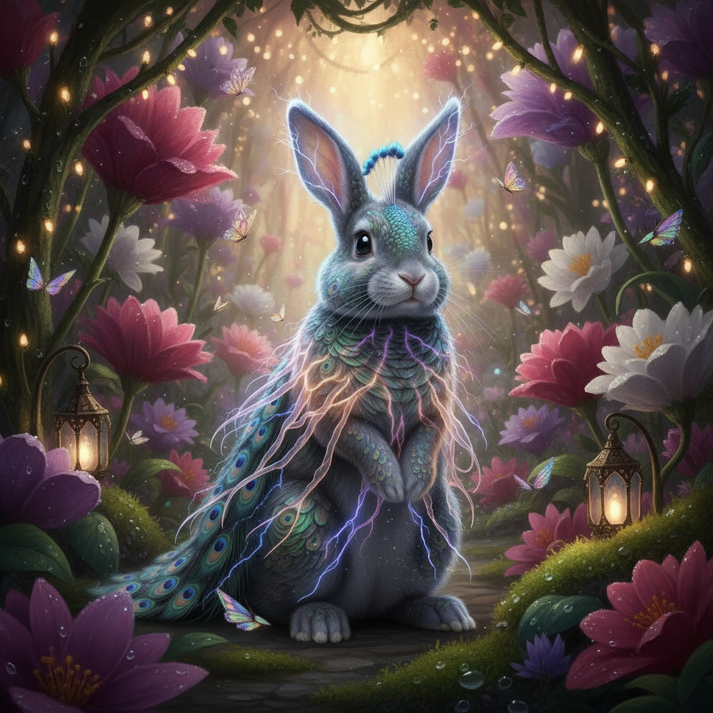 Peacock Jelly Bunny — Fairy Garden