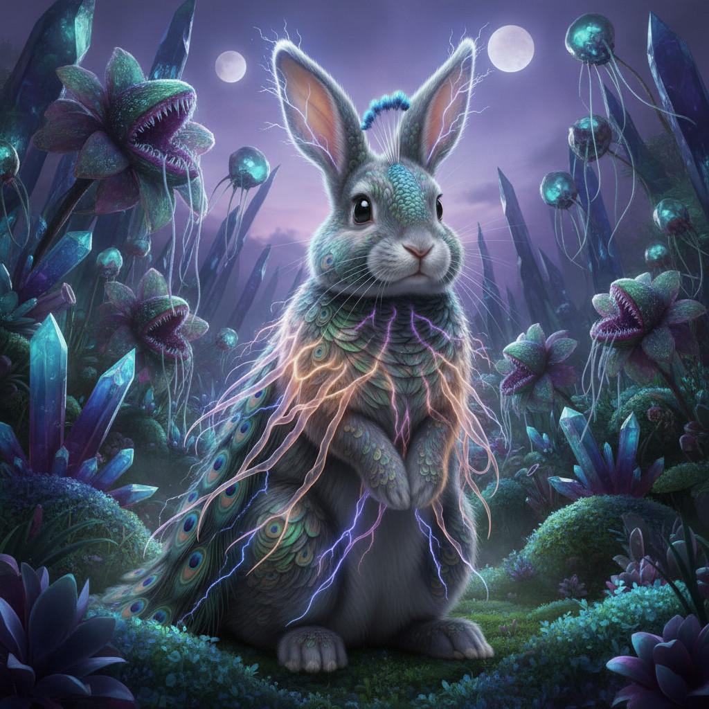 Peacock Jelly Bunny — Alien Garden