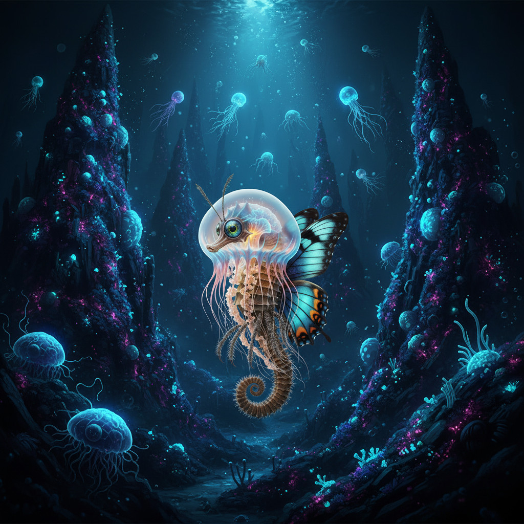 Hybrid #22 — Bioluminescent Abyss