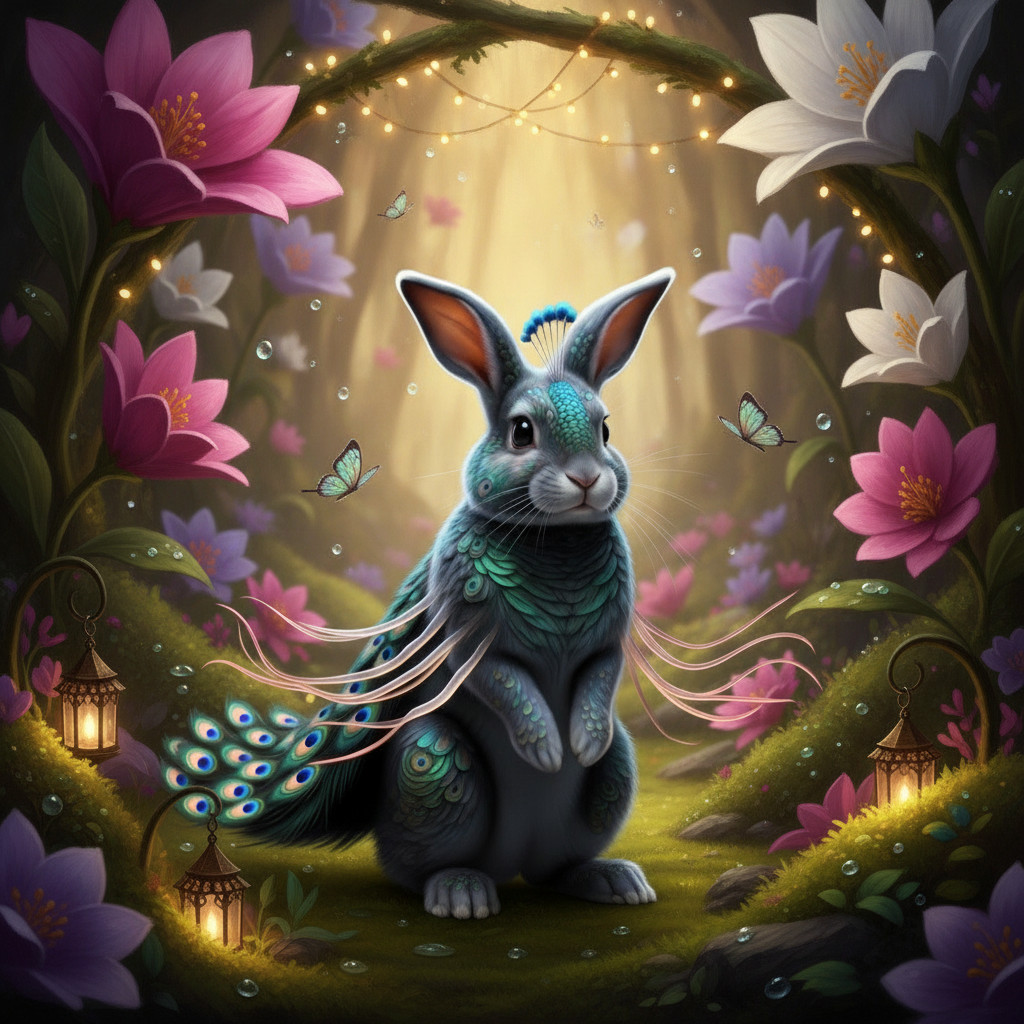 Peacock Jelly Bunny Morph — Fairy Garden