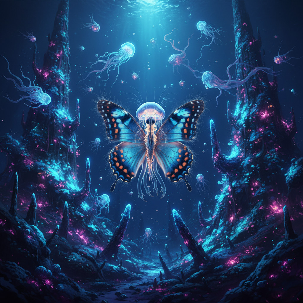 Hybrid #386 — Bioluminescent Abyss